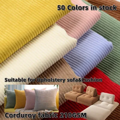 (mais de 50 cores em estoque) Tecido de veludo impermeável de poliéster 210GSM Tecido de veludo para estofamento para têxteis domésticos/almofada/sofá/cortina