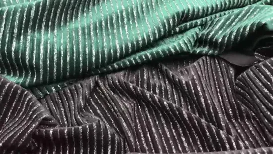 Yigao Têxtil Poliéster Elastano Metálico Faixa Prateada Tecido De Malha De Veludo