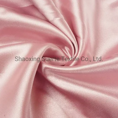 Tecido em rolo de crepe de cetim de cetim e elástico de cor lisa e brilhante para vestuário social